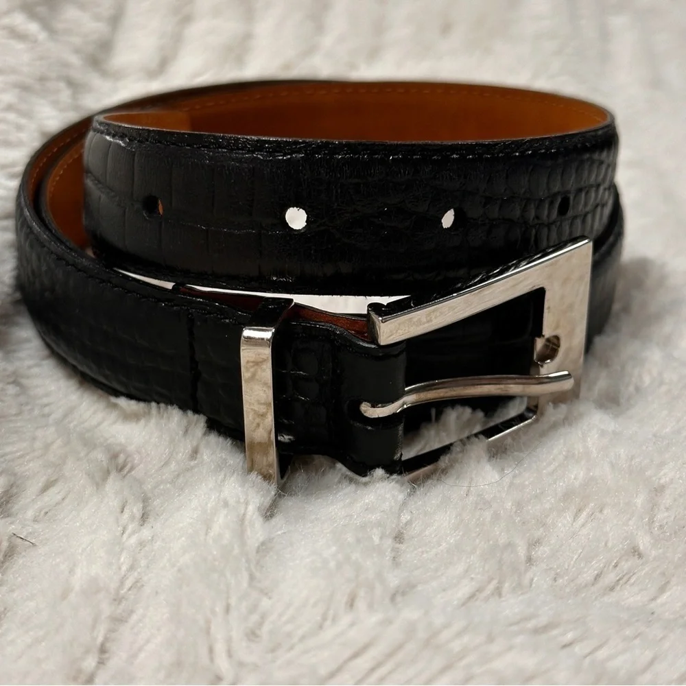 Brooks Brothers Black 100% Leather 'Croc